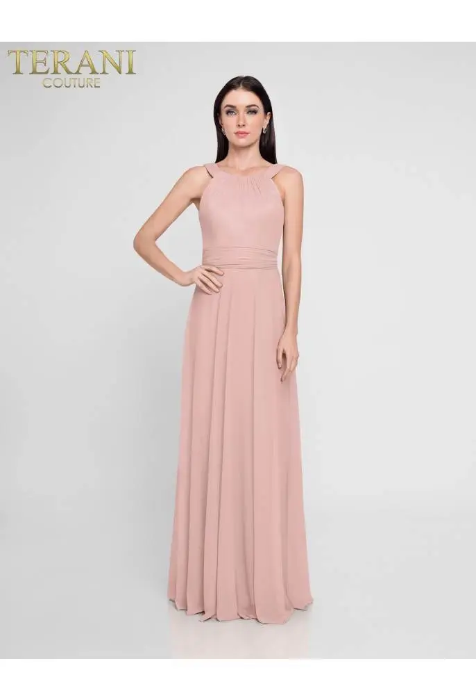Boat Neck Strapped Sleeveless Long Dress – 1812B5435
