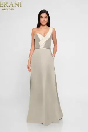 One Strap Sweetheart Neck Long A Line Dress – 1812B5428