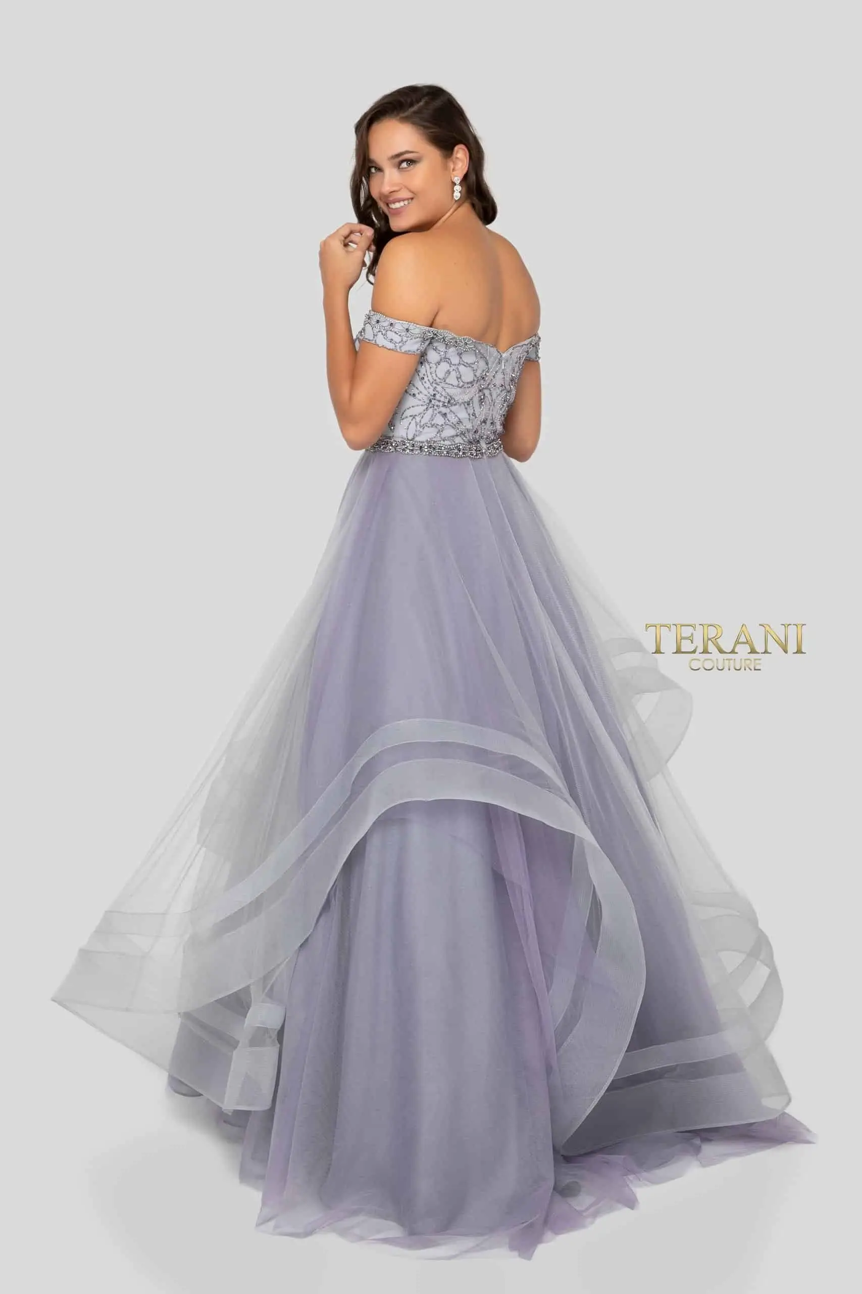 Off-Shoulder Heavy Beaded Ball Gown – 1911P8501