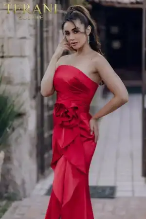Sleeveless Mermaid Draping Skirt Evening Dress – 232E1308